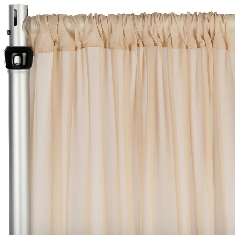 CV Linens Chiffon Curtain | Drape Panel | 1 Piece | Champagne | 3.05 m x 1.47 m - Image 1