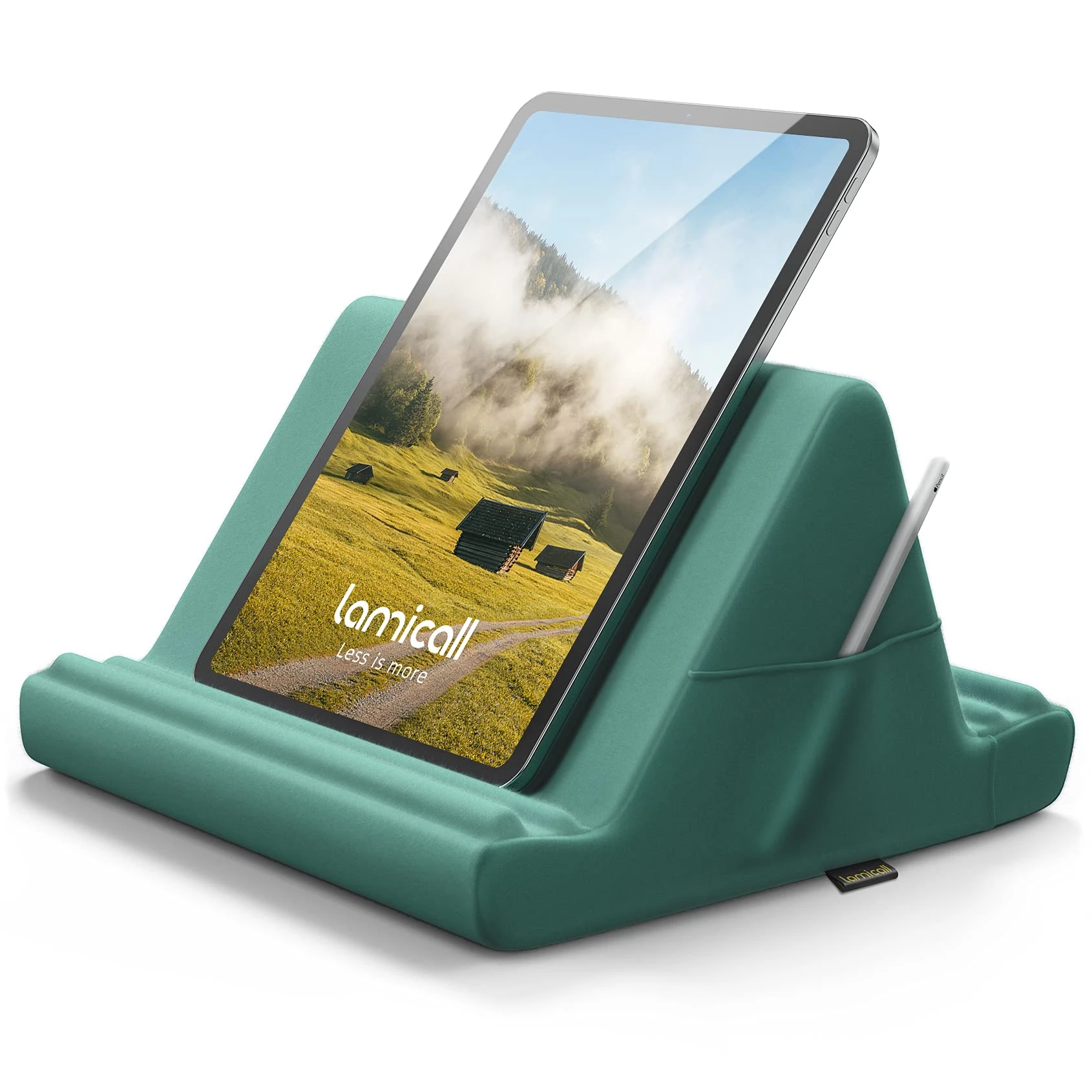 Lamicall Pillow Tablet Holder, Tablet Cushion Stand - Soft Pillow Stand Rest Bed Sofa, for 2021 iPad Pro 9.7, 10.5, 12.9, iPad Air mini 2 3 4 5 6, Switch, Samsung Tab, iPhone, Books, Tablets - Green