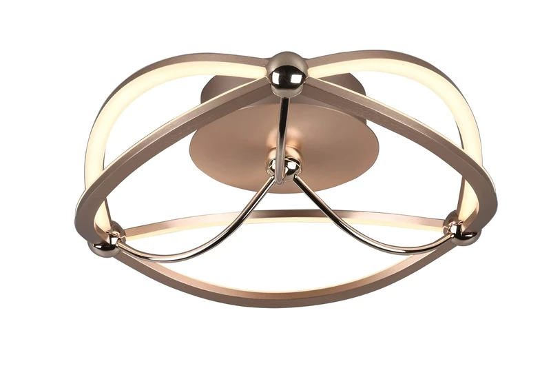 Trio Leuchten Charivari 621210108 LED Ceiling Light Metal Matt Brass with 20 Watt LED Switch Dimmer