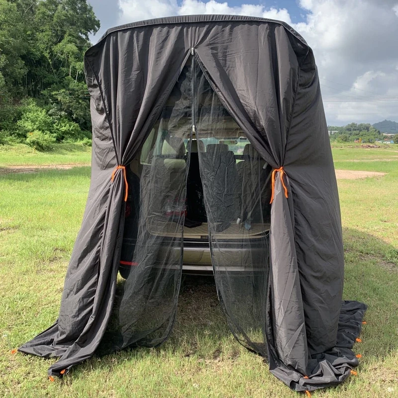SUV Tailgate Shelter Tent Privacy Shelter water repellent Black Portable Changing Room for Biking Toilet Shower Sleeping Beach Swimming L:W:H:4.9ft:4.9ft:7.5ft 6pcs Tent Pegs - Image 1