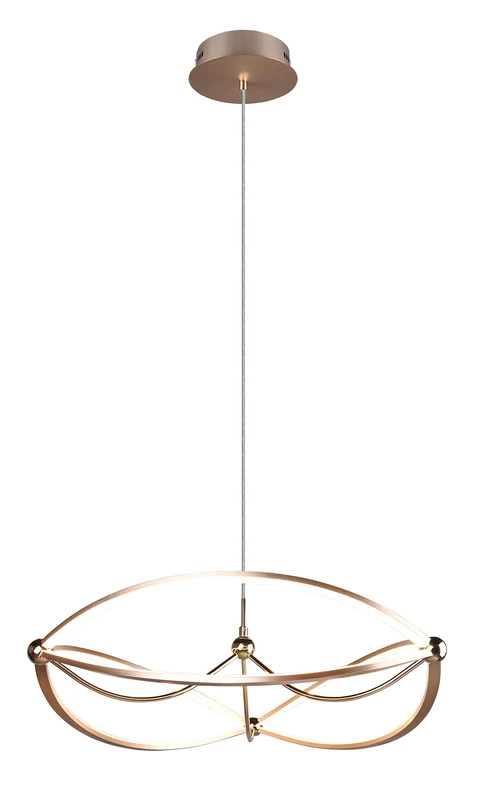 Trio Leuchten Charivari 321210108 LED Pendant Light Metal Brass with 42 Watt LED Switch Dimmer