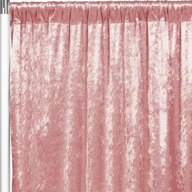CV Linens 11398us Velvet Drape-305cm x 132cm | Backdrop Curtain Panel | Dusty Rose/Mauve | 1 Pc, Solid - Image 1