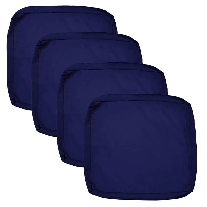 Oslimea Outdoor Seat Cushion Slip Cover 24" x 24", Waterproof Patio Furniture Chair Cushion Cover Replacement Pillow Slip Seat Cushion Cover 4 Pack - Covers Only, Dark Blue
