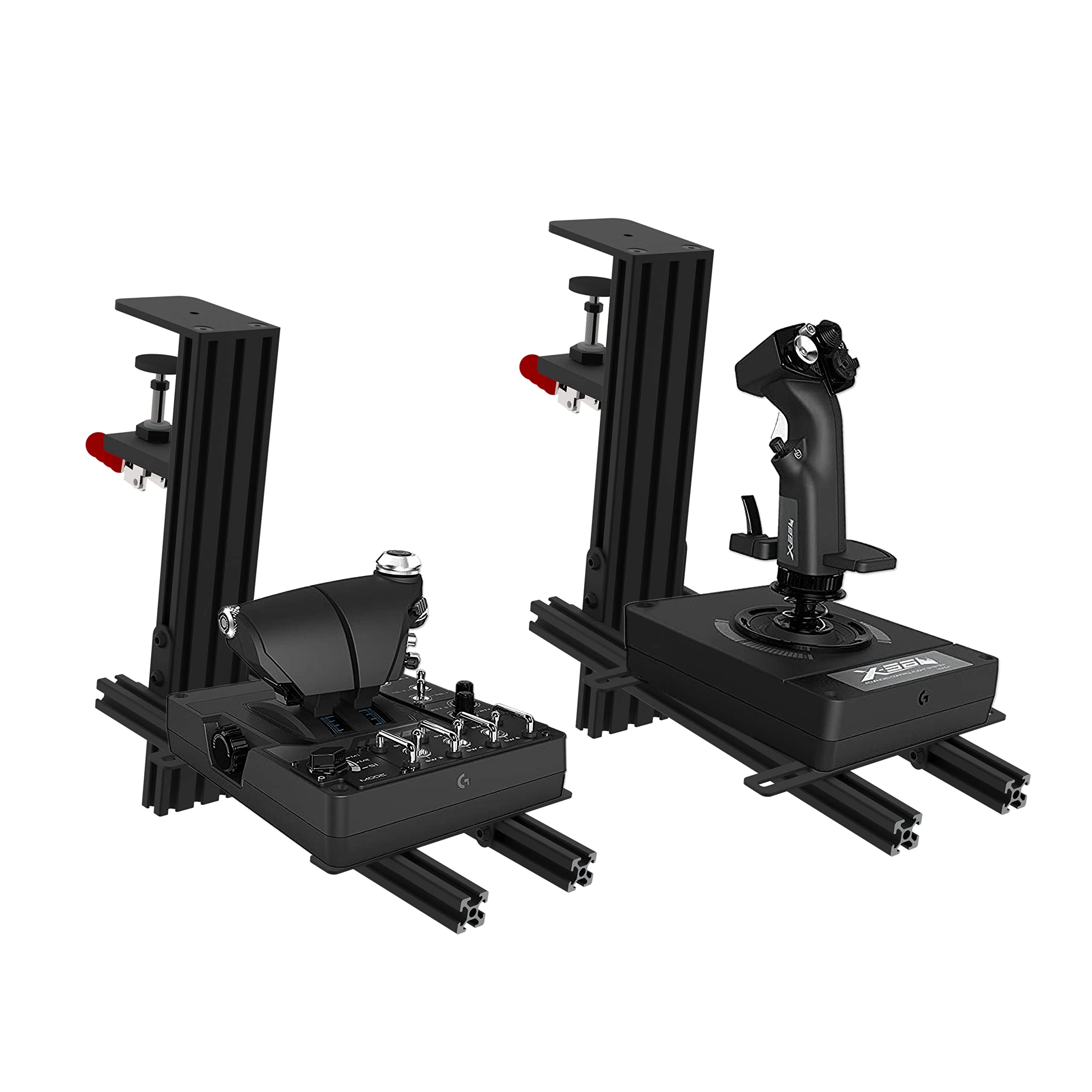 Hikig 2 Set Joystick Desk Mount, Hotas Mount for Flight Sim Game Joystick, Throttle, for Thrustmaster Hotas Warthog/ T16000M FCS/TCA/T.Flight HOTAS/TWCS, for Logitech G X56/ X52/ X52 Pro Hotas