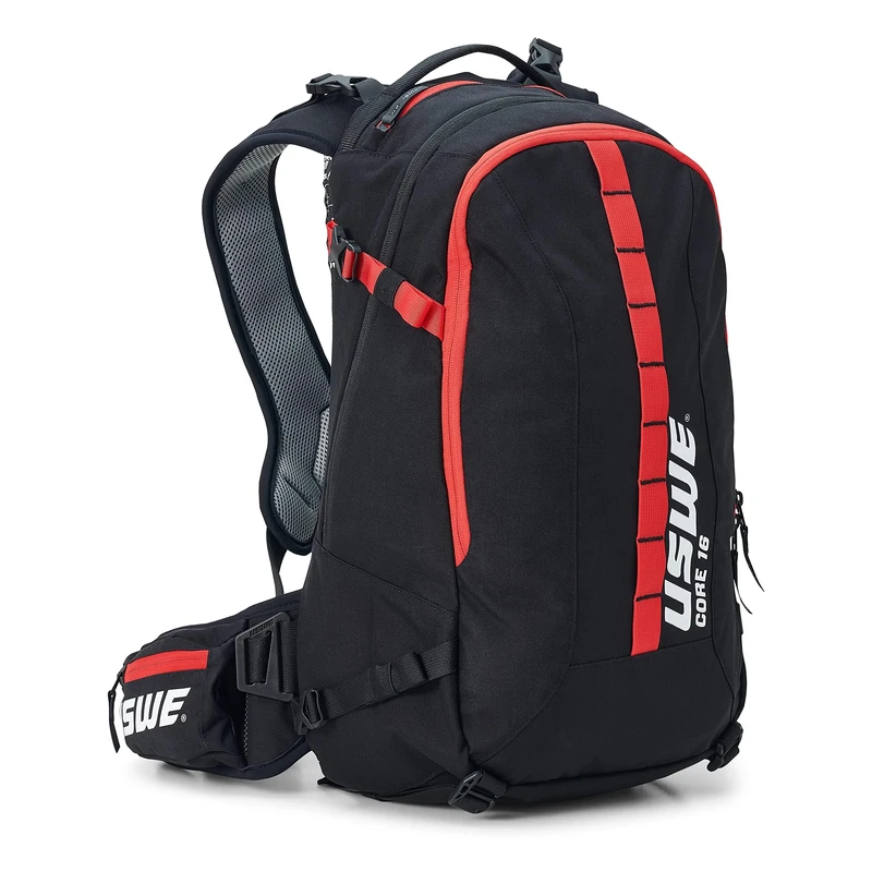 USWE Core 25L Backpack, Dual Sport Hydration Backpack, Water Bladder Compatible (Not Included), Bounce Free Backpack for MTB, Dirt Bike, Enduro, Moto & More, Black