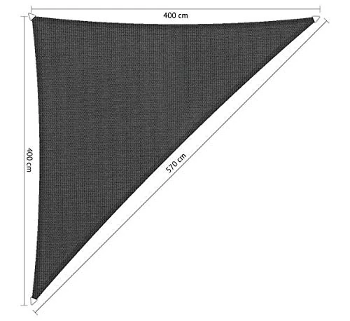 Shadow Comfort Shade Sail Sunshade Water Permeable HDPE Garden Awning for Outdoor Garden Terrace UV Block - Triangle 5x5x7m - Carbon Black