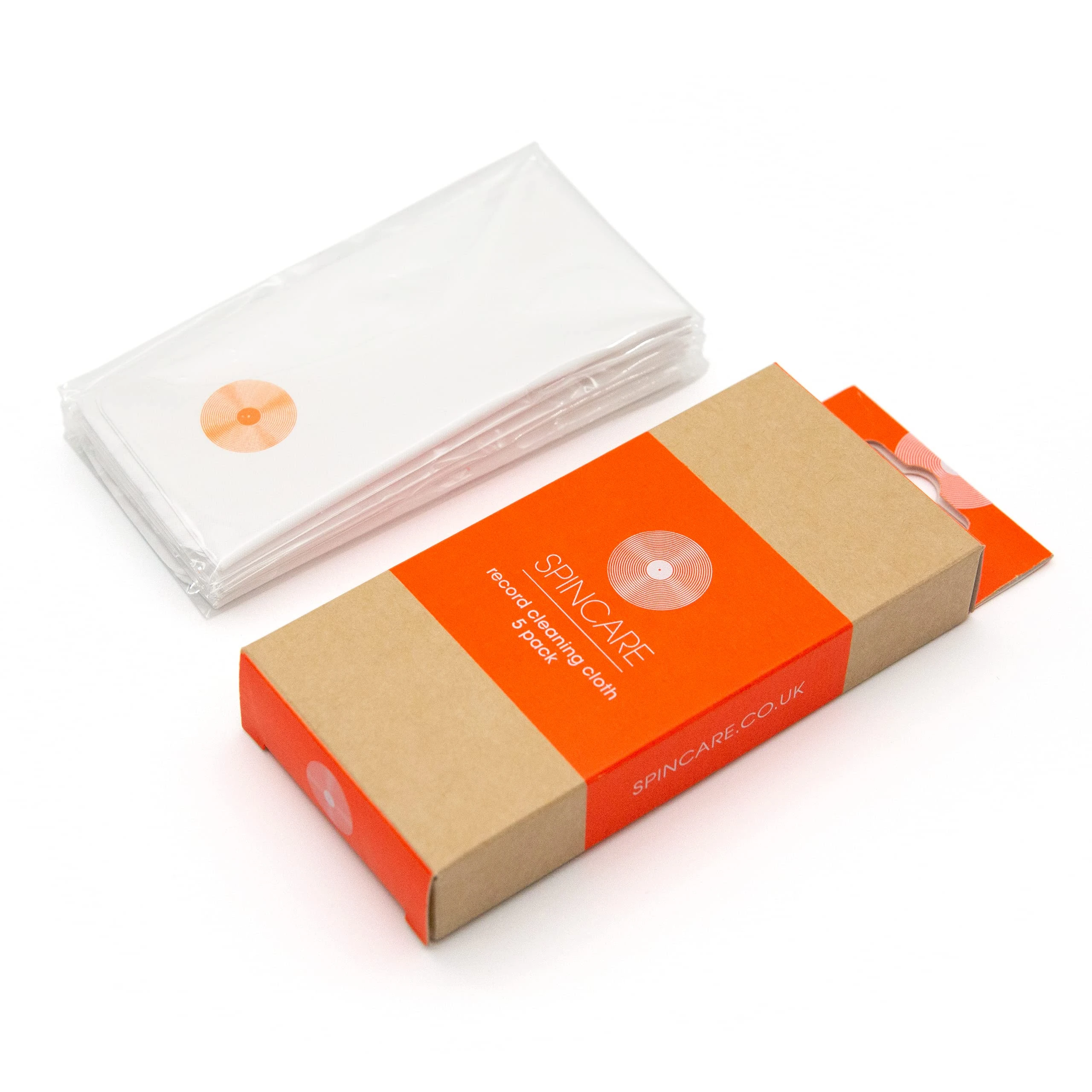 5 Pack Anti-Static Vinyl Record Cleaning Cloth by Spincare| Supersoft 24cm x 16.5cm Microfibre Lint Free White Cloth | Gently Removes Dust & Debris from LPs