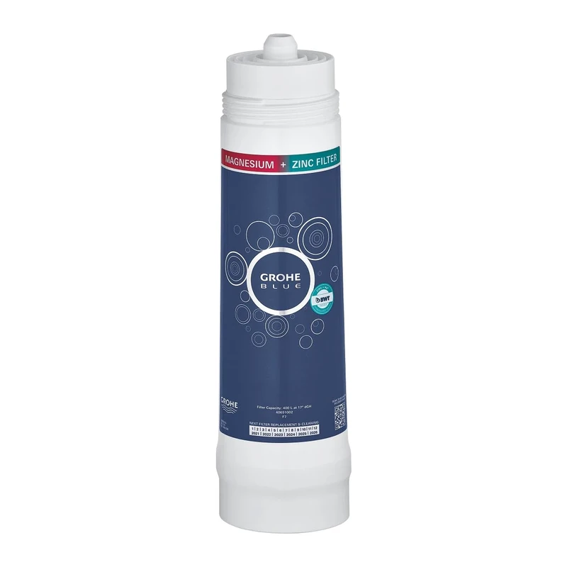 GROHE Blue Magnesium + Zinc Filter (Enriches Water with Up to 35mg/l Magnesium and 3mg/l Zinc, 400L Capacity at 17° dGH, Compatible with GROHE Blue Home, Professional, Red, and Pure), 40691002