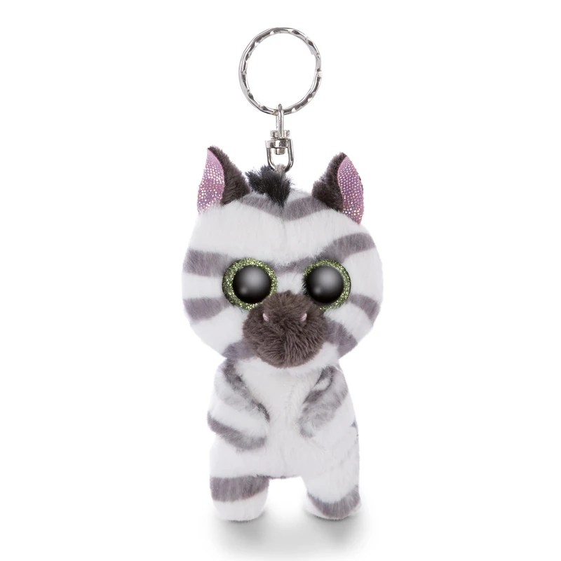 NICI Glubschis: The Original – Glubschis Zebra keyring Mankalita 9cm – Cuddly toy zoo animals – Cute animal pendant for lanyards & key holders – Mini plush toys, Keyrings for girls and boys