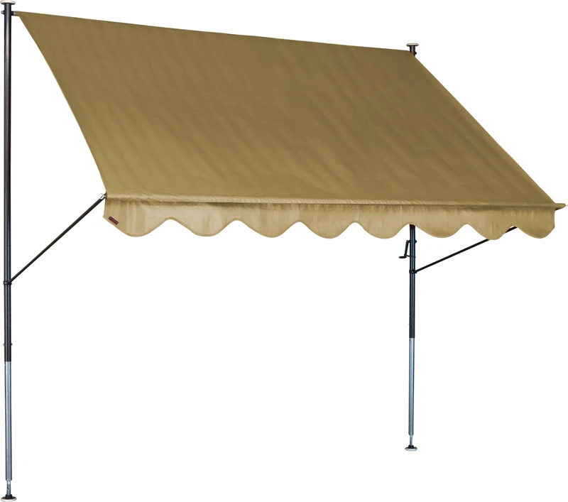 Angerer Freizeitmöbel GmbH Clamp Awning Standard – Awning for Sun Protection – Mounting without Drilling and Dowels – Ideal Balcony Awning for Rented Apartments (Beige, 200 cm)