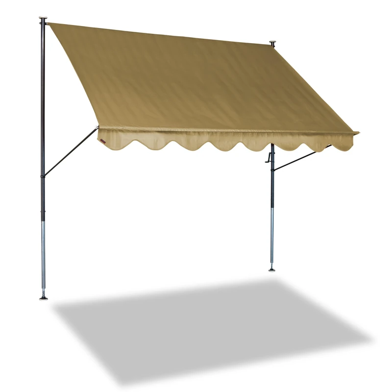 Angerer Freizeitmöbel GmbH Clamp Awning Standard – Awning for Sun Protection – Mounting without Drilling and Dowels – Ideal Balcony Awning for Rented Apartments (Beige, 350 cm)