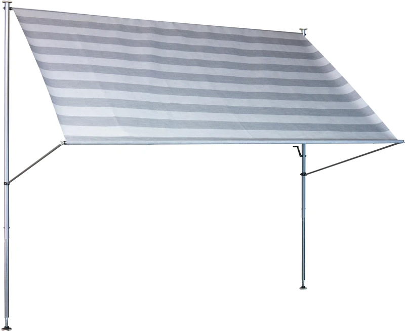 Angerer Clamp Awning Premium Stripes Light Grey 400 cm Clamp Awning Grey