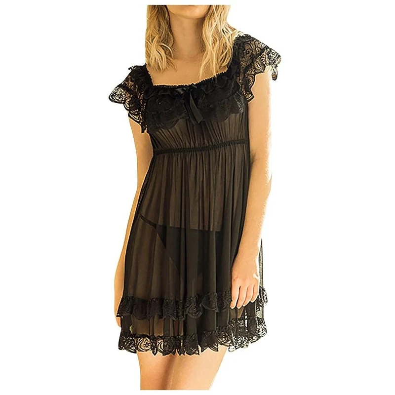 Women's G-Strings Thongs & Tangas Women Sexy Lace Sling Lingerie Nightwear Sexy Sleepwear S-2XL-A_M