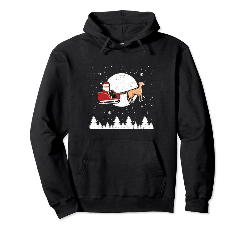 Christmas: Greyhound Reindeer - Dogs Sayings Pullover Hoodie