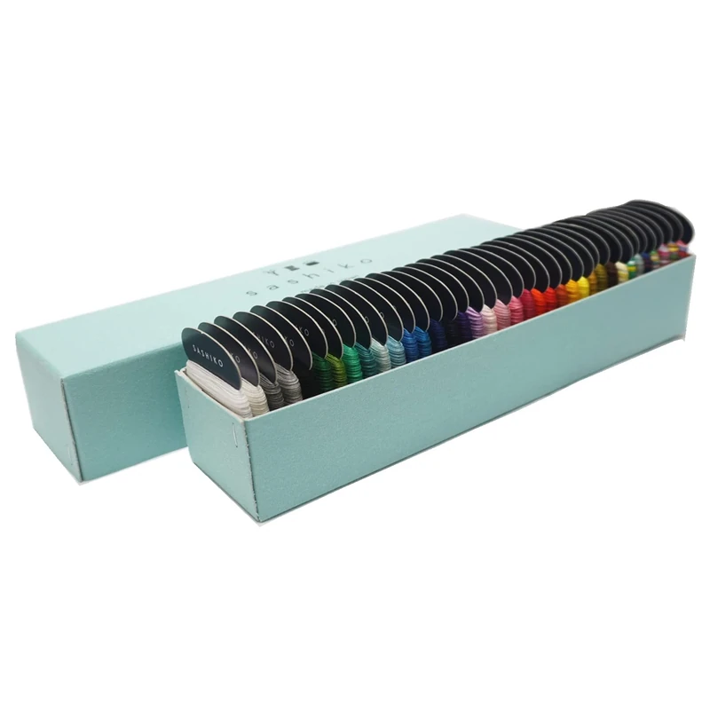 DARUMA Sashiko Thread 100% Cotton Card Type (43.7 yd) x 5 Colors with English Manual, Sewing & Embroidery Value Set (37 Colors)