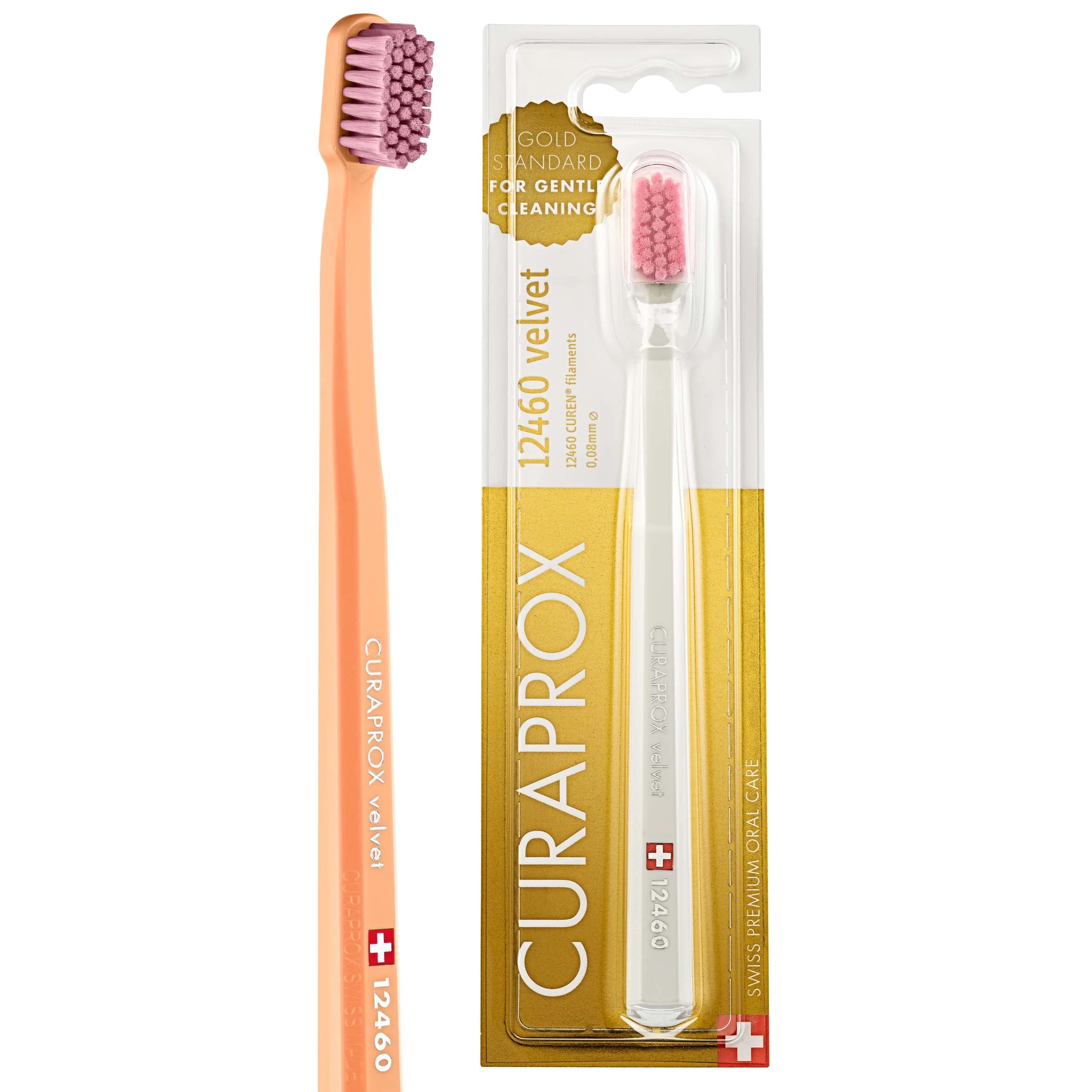 Curaprox CS 12460 Velvet Ultra-Soft Toothbrush; Extra Soft bristles for Sensitive Gums