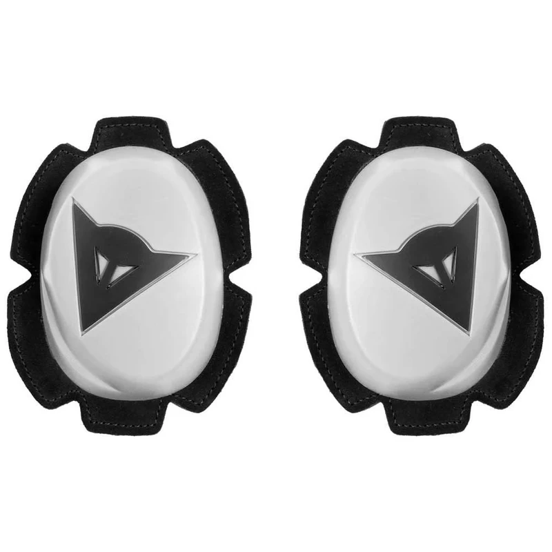Dainese - Pista Knee Slider, Polyurethane Motorbike Knee Pads, Smooth Contact with Track and Asphalt, Motorcycle Slider with Velcro Closure, White/Black