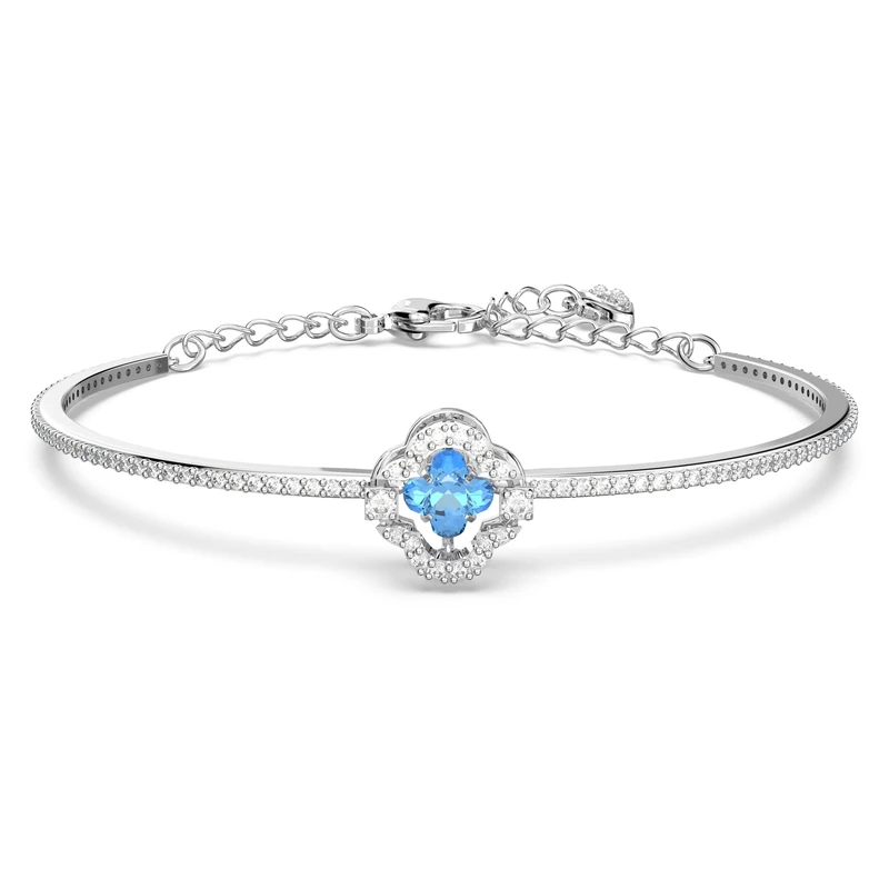 Swarovski Swarovski Sparkling Dance bangle, Blue, Rhodium plated