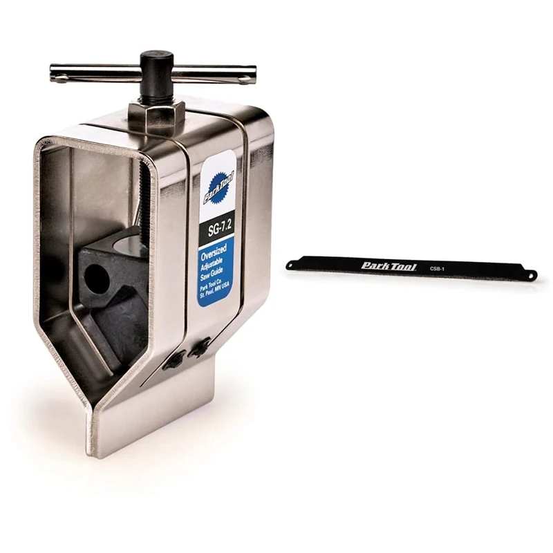 Park Tool SG-7.2 Oversized Adjustable Saw Guide Tool, Blue & CSB-1 Carbon Cutting Saw Blade Tool