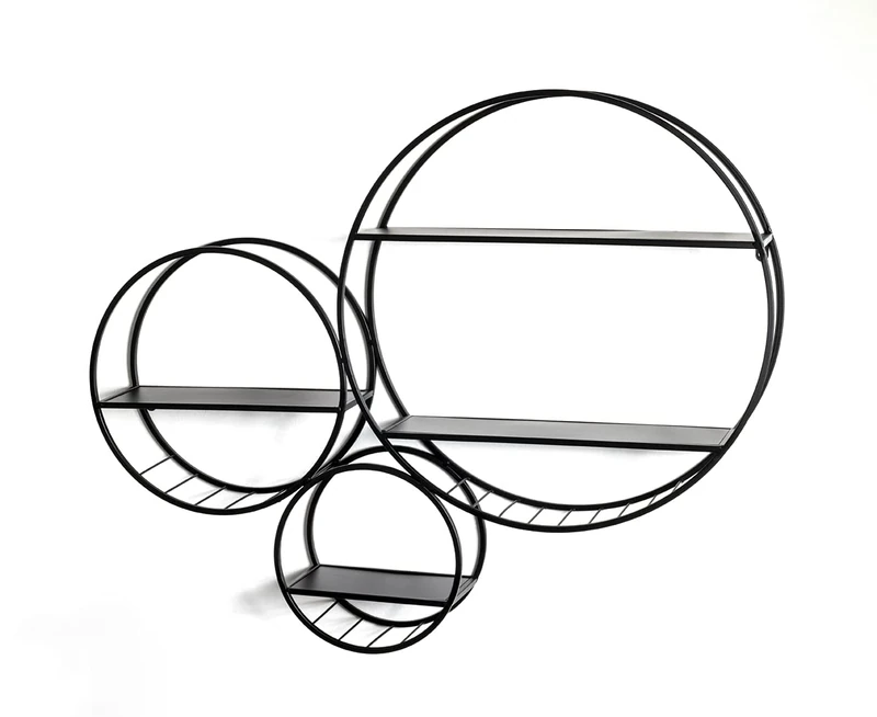 HAKU Möbel Wall Rack Black, Metal - Size: W 90 cm X H 73 cm X D 15 cm, Style: Modern
