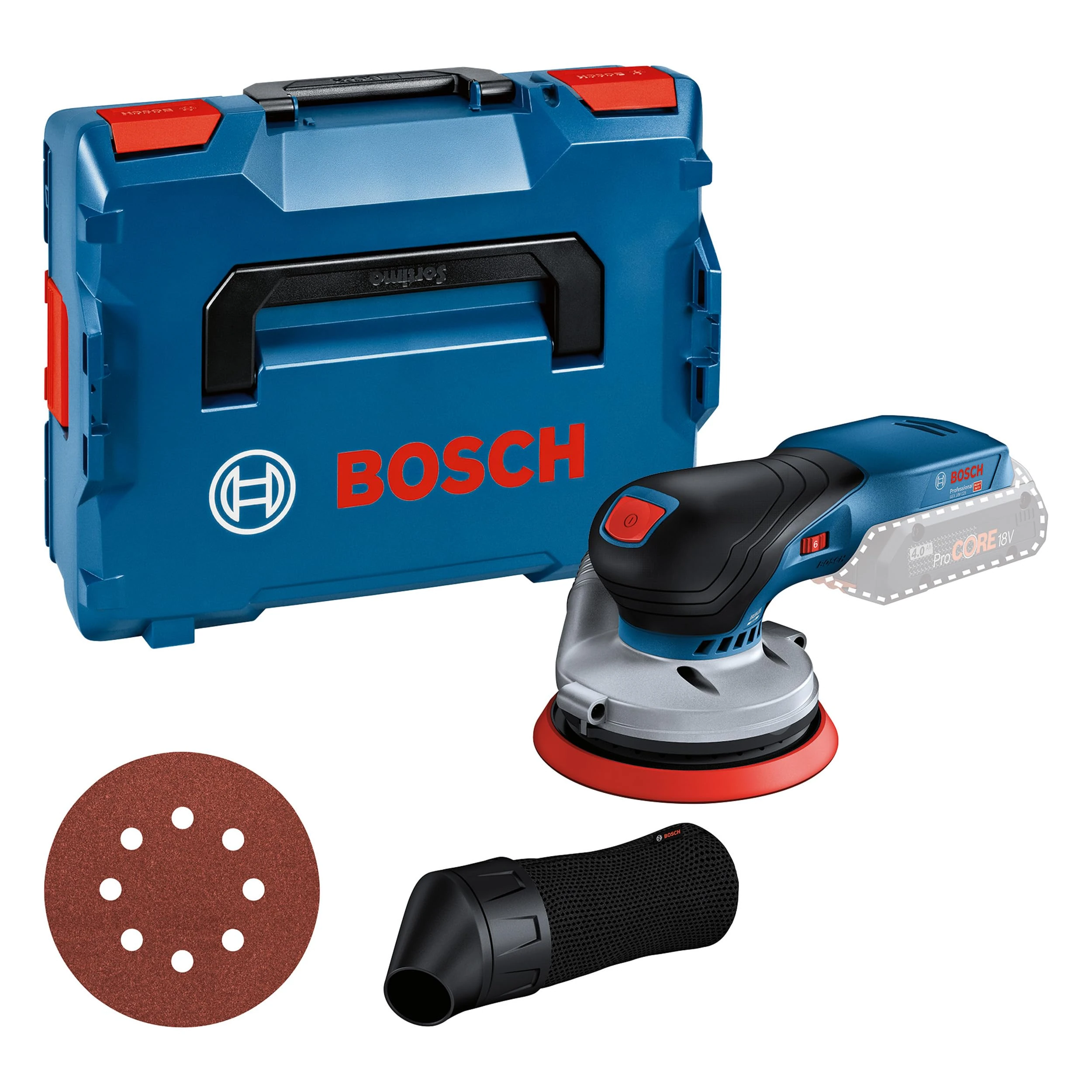 Bosch Professional 18V System Cordless Random Orbit Sander GEX 18V-125 (incl. sanding disc (125 mm), 1x sanding paper, dust bag, without battery/charger, L-BOXX 136)