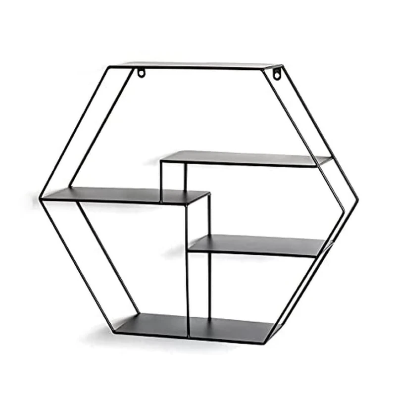 HAKU Möbel Wall Rack Black, Metal - Size: W 61 cm X H 54 cm X D 16 cm, Style: Modern