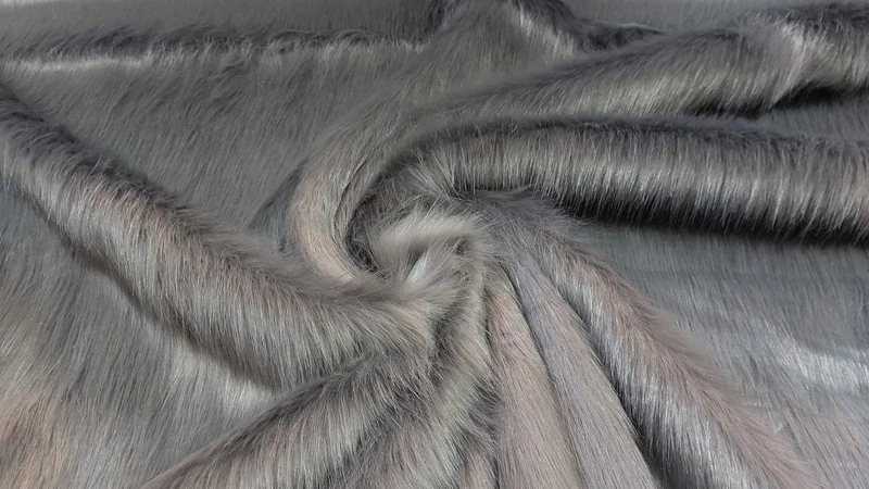 Super Luxury Faux Fur Fabric Material - Long Pile Light Grey, 1Mtr - 150cm x 100cm
