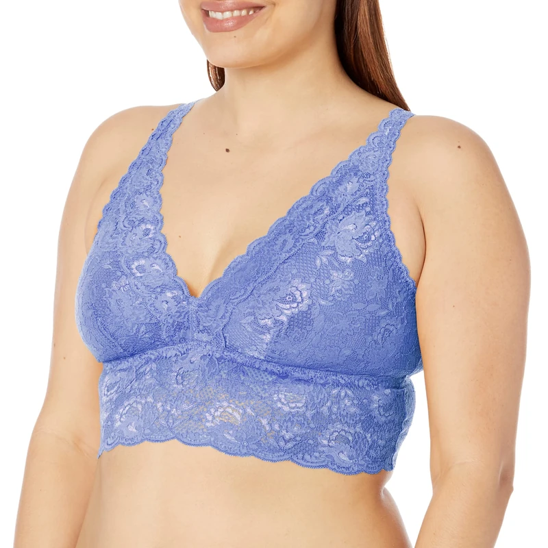 Cosabella Women's Plus Size Say Never Extended Plungie Longline Bralette, Cielo, 1X