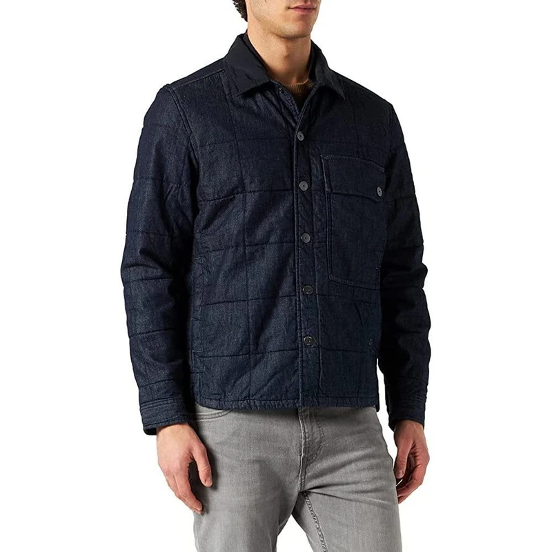 G-Star Men's Postino Quilted Overshirt, Blue (rinsed D20161-C842-082), XL