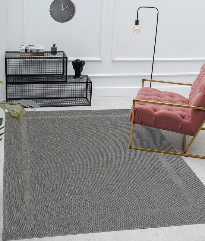 Mia's Teppiche Lara In- and Outdoor Rug, Flat Fabric, 140x200 cm, Anthracite