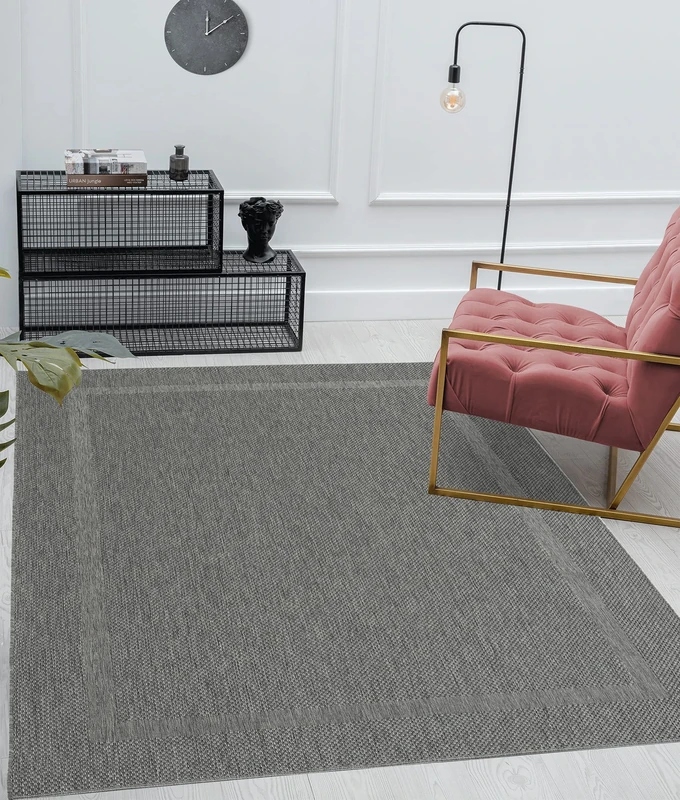 Mia's Teppiche Lara In- & Outdoor Rug, Flat Fabric, 240 x 340 cm, Anthracite