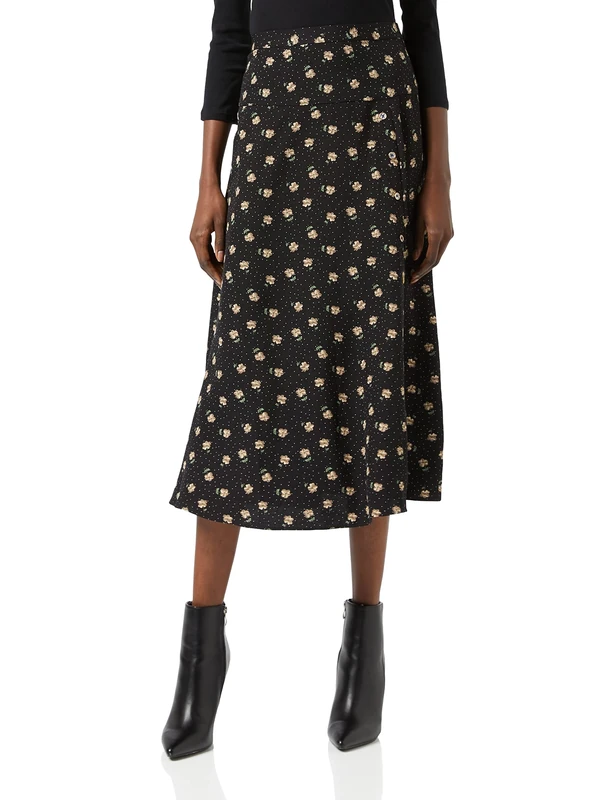 Louche Barney Flared midi Skirt in Anemone, Multi, Size 12