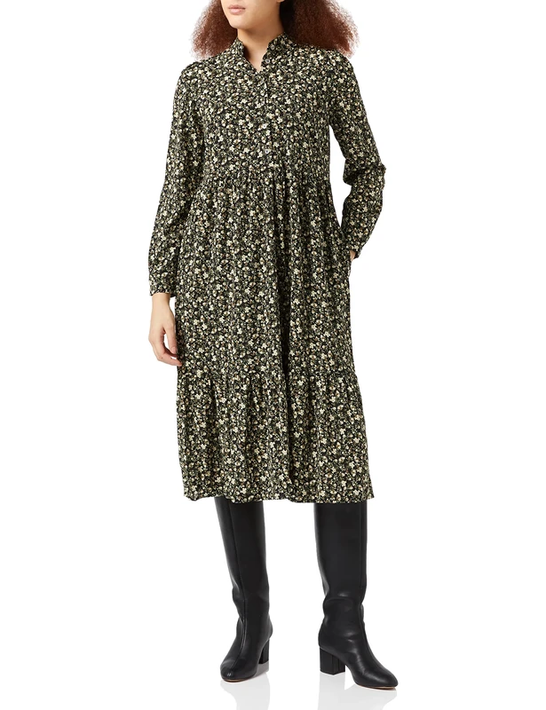 Louche Macha midi Dress in Winter Garden, Multi, Size 12