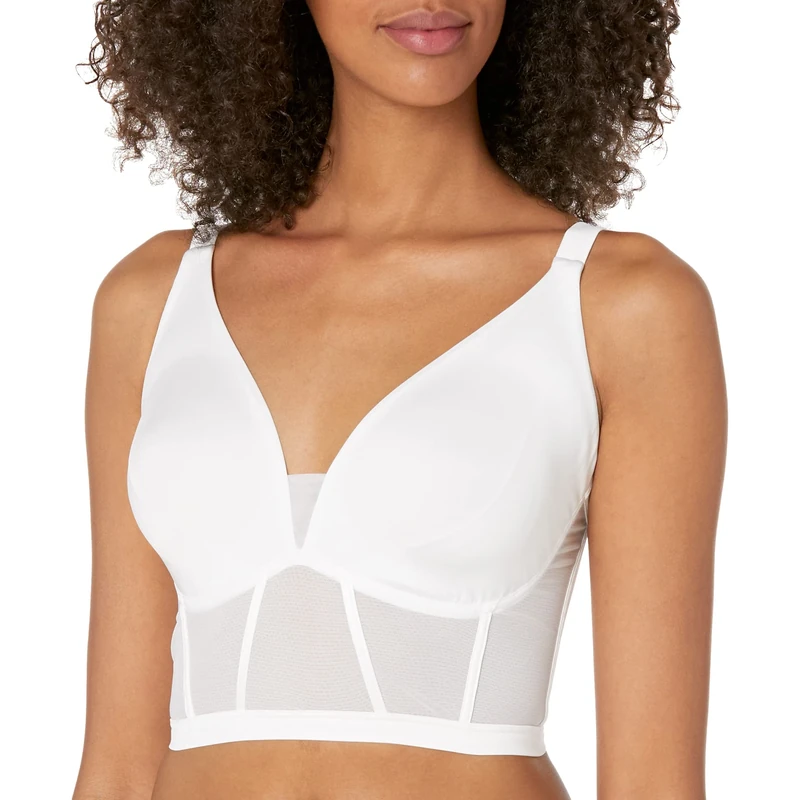 Cosabella Women's Sardegna Curvy Longline Bralette Bra, White, XL