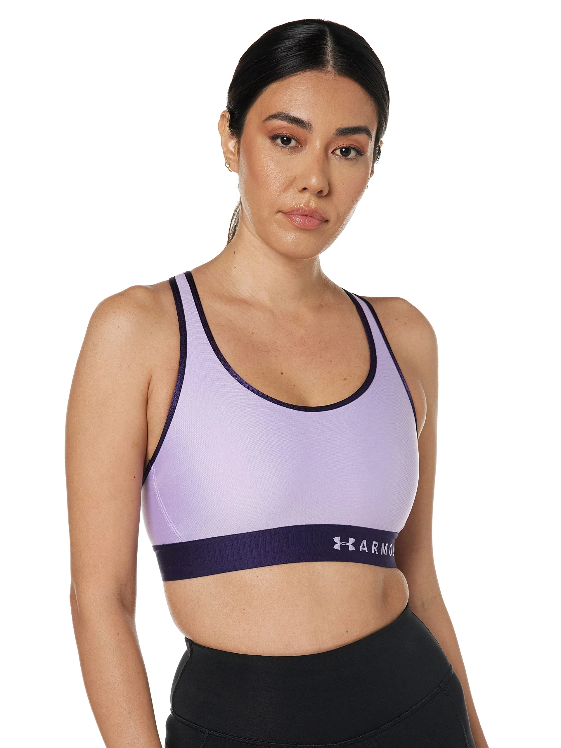 Under Armour Women's Mid Keyhole Sports Bra, Octane (566)/Cloudless Sky, S