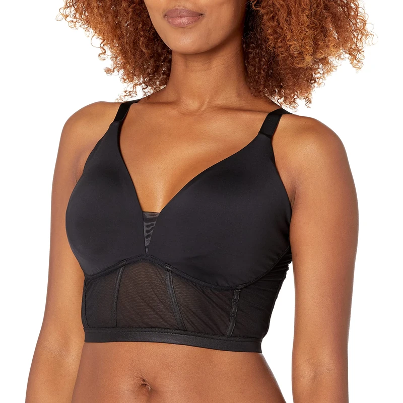 Cosabella Women's Sardegna Curvy Plunge Longline Bralette Bra, Black, XS