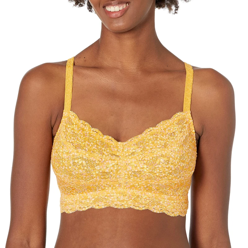 Cosabella Women's Say Never Printed Curvy Sweetie Bralette Bra, Opaque, Floral Sole, XL