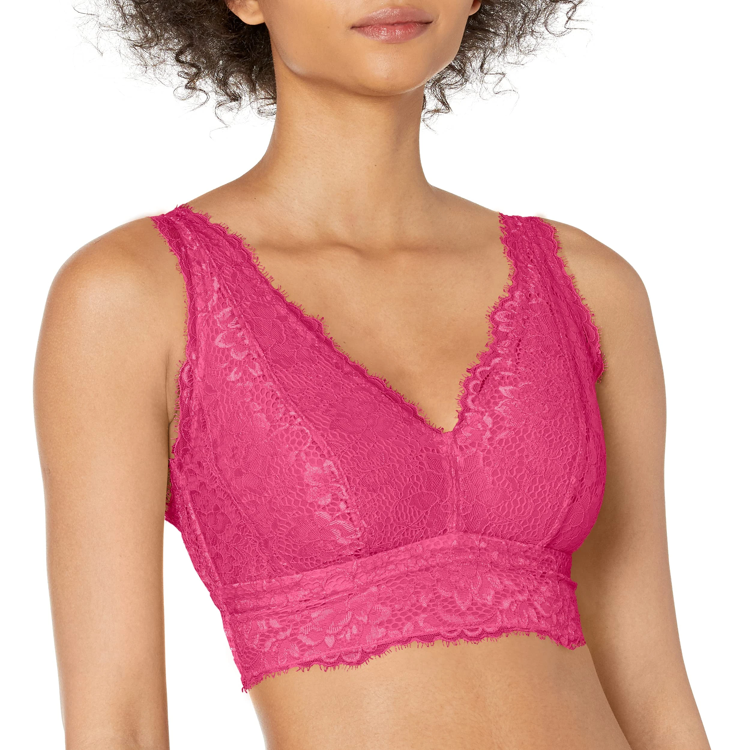Cosabella Women's PRET a Porter Curvy Longline Bralette, Miami Pink/Garnet, XS