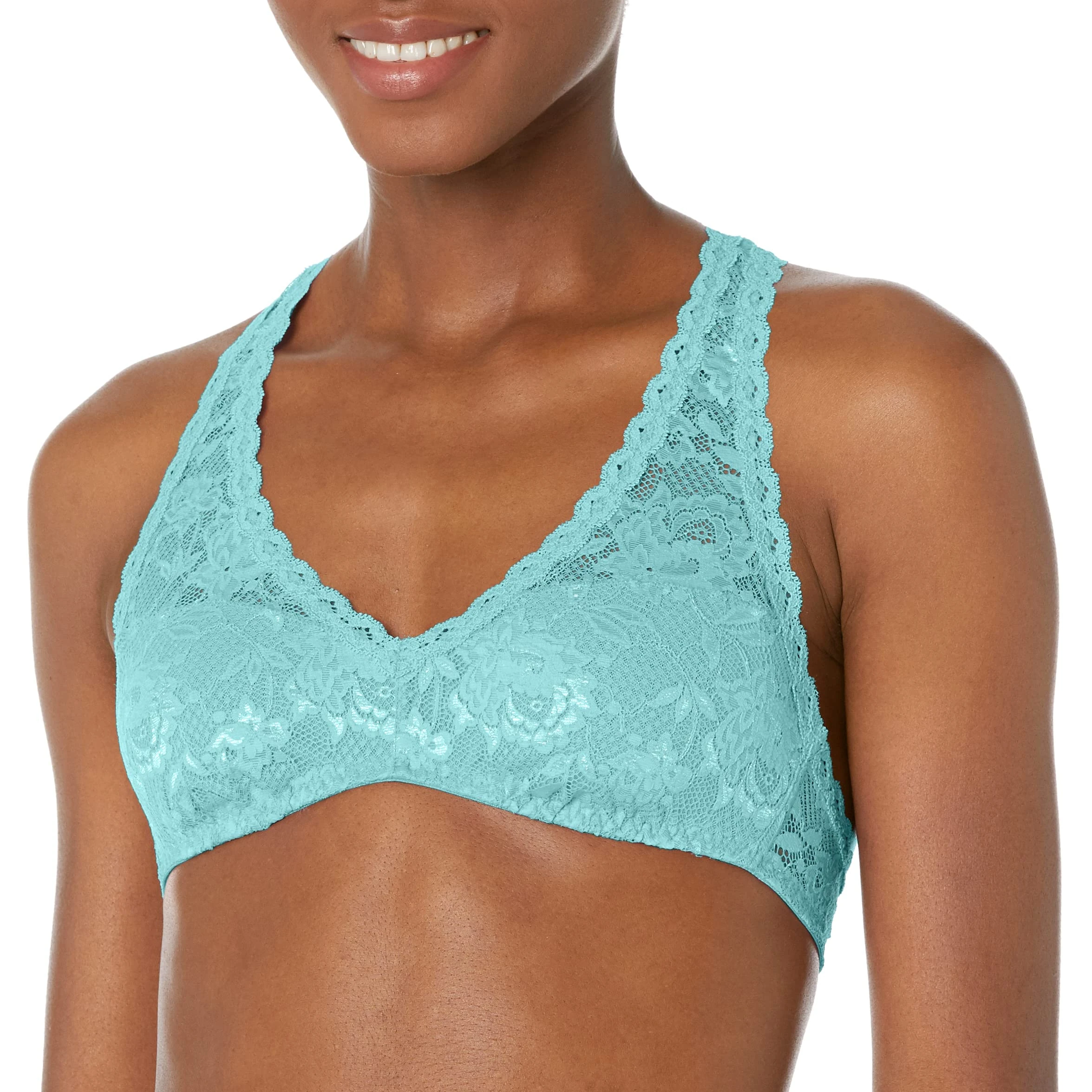 Cosabella Women's Say Never Racie Racerback Bralette Plunge Bra, Blu Capri, XL