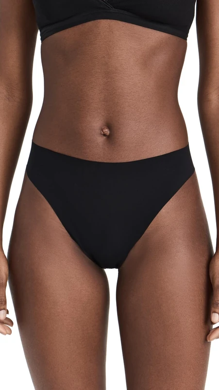 Cosabella Women's Free Cut Micro High Waist Thong Panties, Black, L-XL