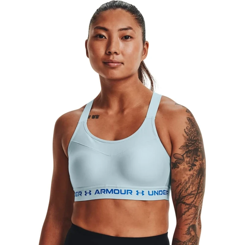 Under Armour Womens Crossback High Impact Sports Bra Blue 32A