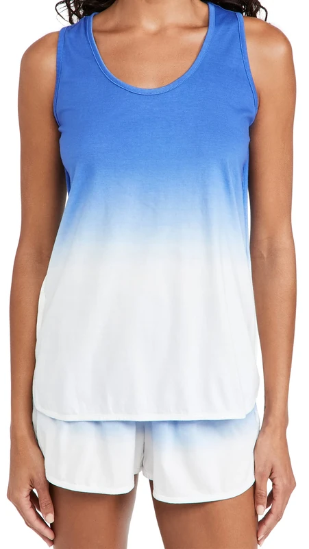 Cosabella Women's Florida Lounge Printed Tank Top & Boxer Set Pajama, Mare Ombre, 3X