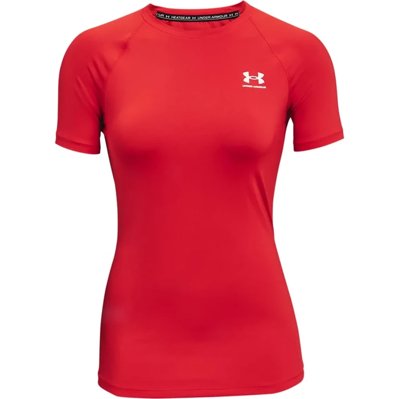 Under Armour Women's HeatGear Compression Short-Sleeve T-Shirt , Red (600)/White , Small