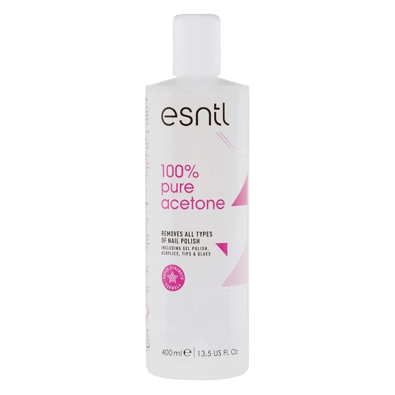 ESNTL 100% Pure Acetone Nail Polish Remover | 400ml | Super Strength Formula | Removes Gel, Acrylics, Tips, and Glues | Trusted by UK Beauty Salons (400ml)