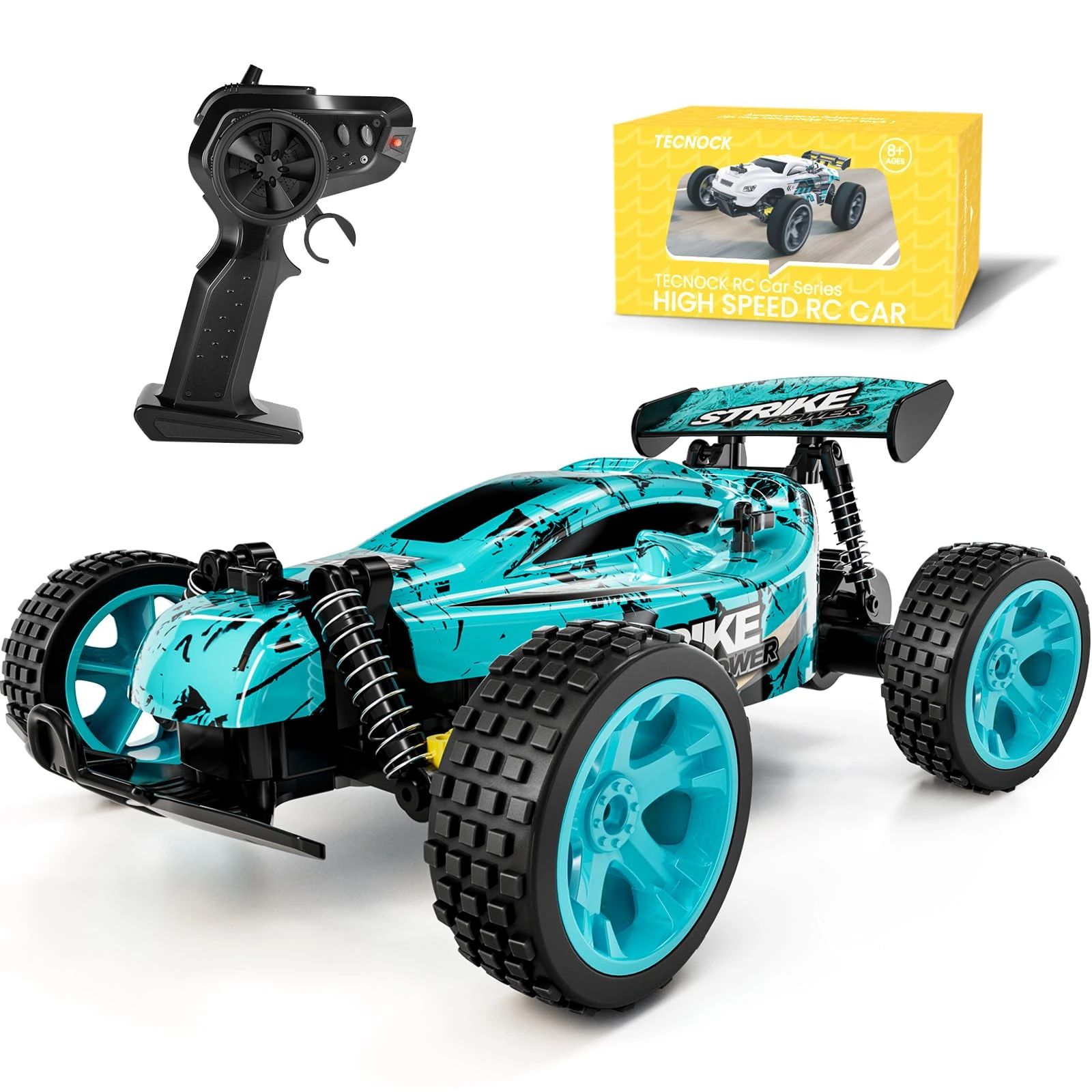 Tecnock RC Car Remote Control Car for Kids, 1:18 High Speed 20 KM/H 2WD RC Buggy, 2.4GHz Off Road Racing with Rechargeable Batteries, Toys Gift for Boys and Girls