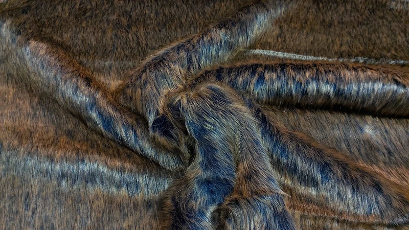 Super Luxury Luxurious Faux Fur Fabric Material Blue Wolf, 1Mtr 150cm x 100cm