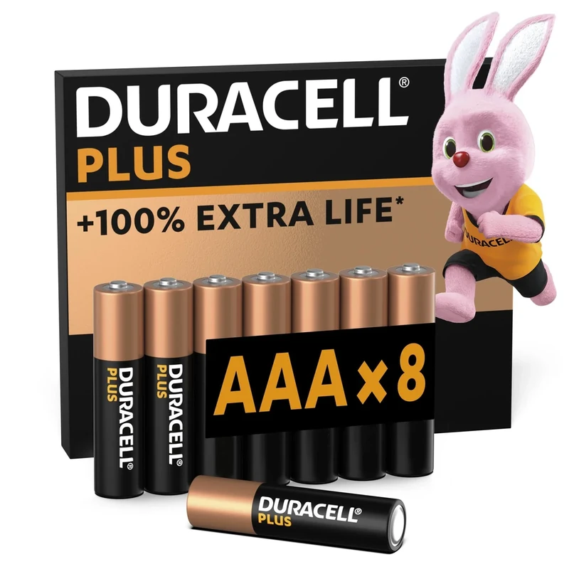 Duracell Plus AAA Batteries (8 Pack) - Alkaline 1.5V - MN2400
