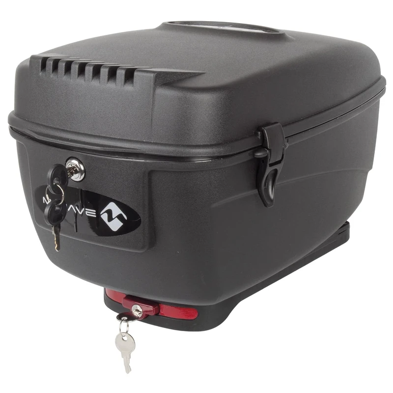 M-Wave Luggage Rack Box with QR Adapter - Lockable Bicycle Case Black
