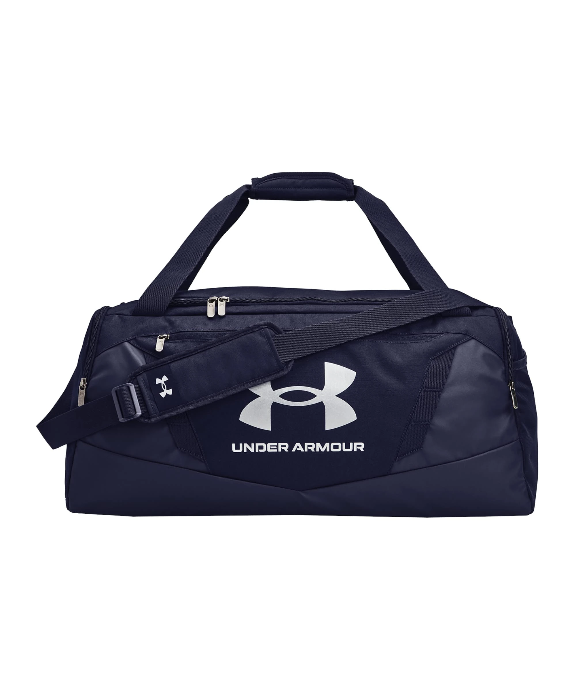 Under Armour UA Undeniable 5.0 Duffle, Water-Resistant Gym Bag, Comfortable and Versatile Unisex Duffle Bag,Midnight Navy / Midnight Navy / Metallic Silver