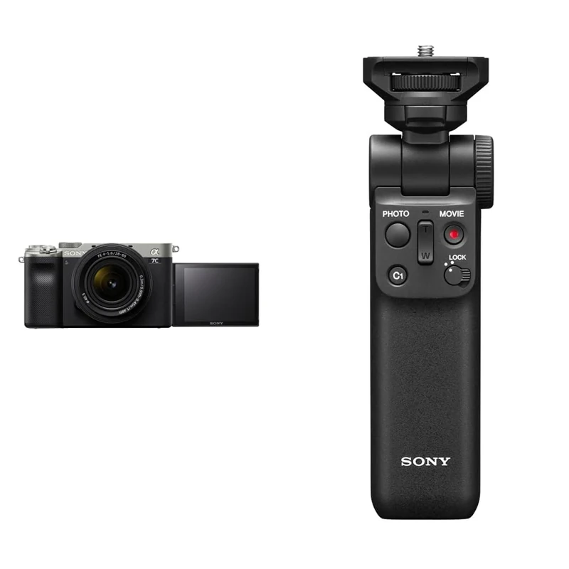 Sony Alpha 7 C | Full-frame Mirrorless Interchangeable Lens Camera with Sony FE 28-60mm F4-5.6 Zoom Lens - Silver, with Handgrip, Bundle